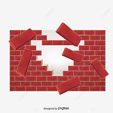 Broken Brick Wall White Transpa