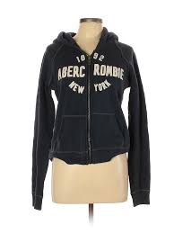 Details About Abercrombie Fitch Women Blue Zip Up Hoodie Xl