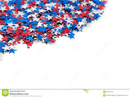 Red White And Blue Star Shaped Confetti On White Stock Photo