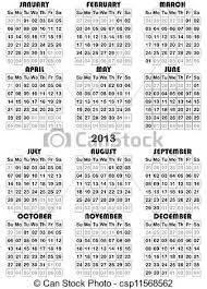 2013 Annual Calendar Domino Style Black On Transparent Background