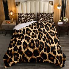 black brown leopard print comforter set