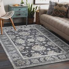 home decorators collection carlisle anthracite 5 ft x 6 ft 8 in area rug grey