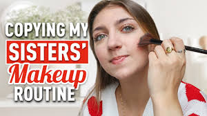 copying my twin sisters makeup routine