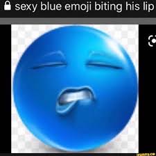 y blue emoji biting his lip ifunny
