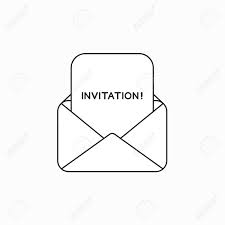 Vector Icon Concept Of Open Envelope With Invitation Word Written