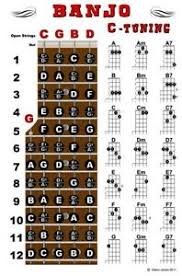 Details About Banjo Chord Wall Chart Poster Fretboard Standard C Tuning 5 String Chords Notes