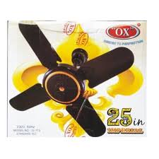 ox short blade ceiling fan brown u