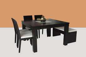 wenge finish modern square dining table