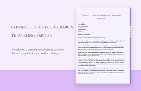 consent letter for children travelling