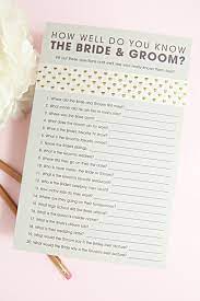 Free printable bridal shower games including bridal shower bingo, word scramble, word search, how well do you know the bride & more! Free How Well Do You Know The Bride Groom Game