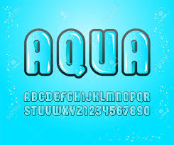 You may have a bit of tro. Aqua Glossy Font Cute Alphabet In The Cartoon Style Bright Rounded Letters From A To Z And Numbers From To 9 Of Clear Water For You Designs Royalty Free Cliparts Vectors And