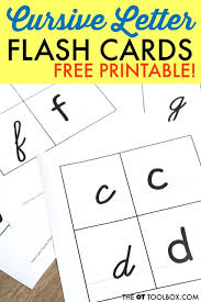 cursive letter flashcards the ot toolbox