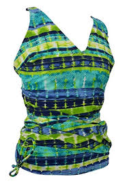 Croft Barrow Womens Swimwear Wired Tankini Top Pattern Multicolored