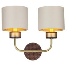 Why my home depot hunter ceiling fan lights dont work! Sophisticated Double Wall Light In Brass With Leather Effect Detailing