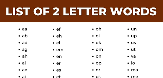 two letter words 200 common 2 letter