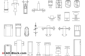 cad gym equipment in plan dwg free