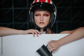 biker helmet stock photo