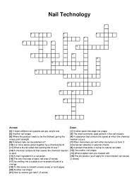 nail technology crossword puzzle