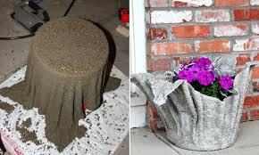 diy concrete towel planter pot video
