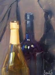 Wine Bottles Using Oil Paint