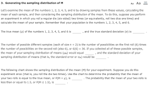 Solved 3 Generating The Sampling Distribution Of M Lets