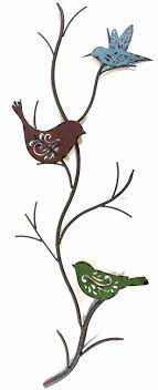 Metal Wall Art Vintage Bird Stem