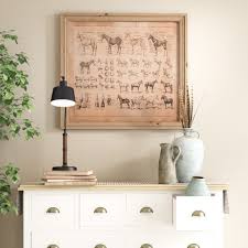 French Equine Anatomy Chart Framed Drawing Print On Wood