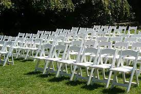 Image Of A White Padded Garden Chair