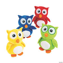 embroidered stuffed owls 12 pc