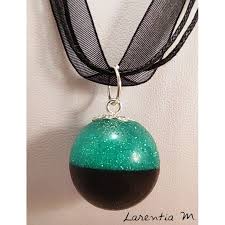Green And Black Sphere Pendant Necklace