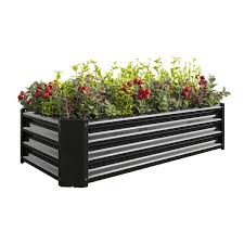 Black Metal Raised Garden Bed