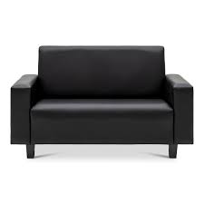 ethna 2 seater faux leather sofa black