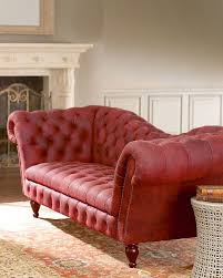 Horchow Berry Leather Recamier Sofa