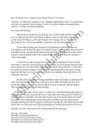 argumentative essay lesson thesis to conclusion esl worksheet by argumentative essay lesson thesis to conclusion