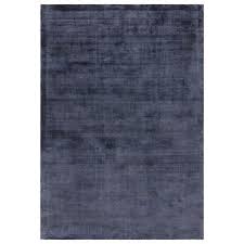 aston plain viscose rugs in navy blue