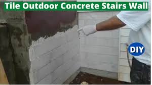 how to tile outdoor concrete stairs