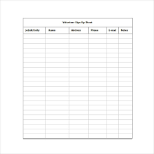 12 Sign Up Sheet Templates Free Excel Word Sample