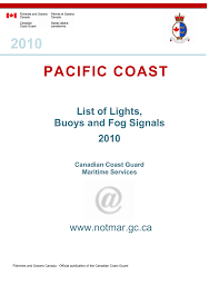 2010 Pacific Coast List Of Lights Manualzz Com