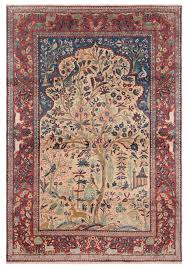 kashan persian rug yellow 193 x 135 cm