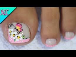 Pedicure diseños flores facil : Flowers Butterfly Nail Art Easy Nail Art Nlc Youtube Toe Nail Flower Designs Butterfly Nail Art Pretty Toe Nails