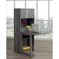 Browse handmade bookshelves with desks built in by a k interiors. Brassex Multi Tier Bookcase With Fold Down Desk Grey Staples Ca