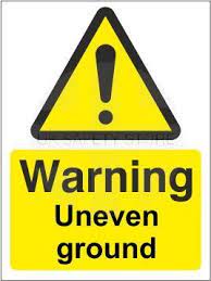 warning uneven ground sign uk safety