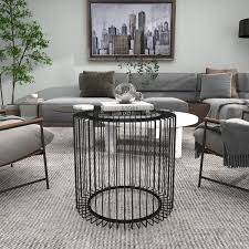 Zimlay Black Contemporary Metal Accent Table 16419