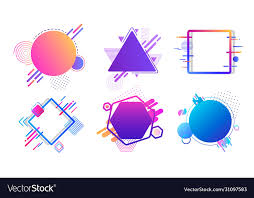 colored banners diffe geometric