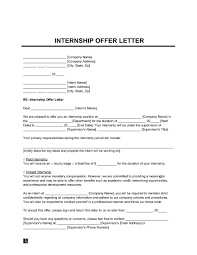 free internship offer letter template