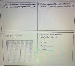 Parabola That Has Roots Chegg