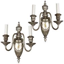 Gadrooned Silver Sconces By Bradley
