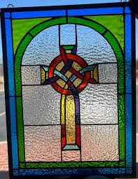 Colorful Gothic Cross Stained Glass