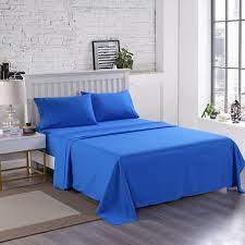 Royal Blue Bed Sheet Set 4 Piece King
