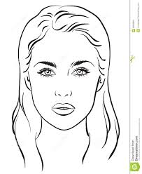 Beautiful Woman Portrait Face Chart Vector Illustration Stock